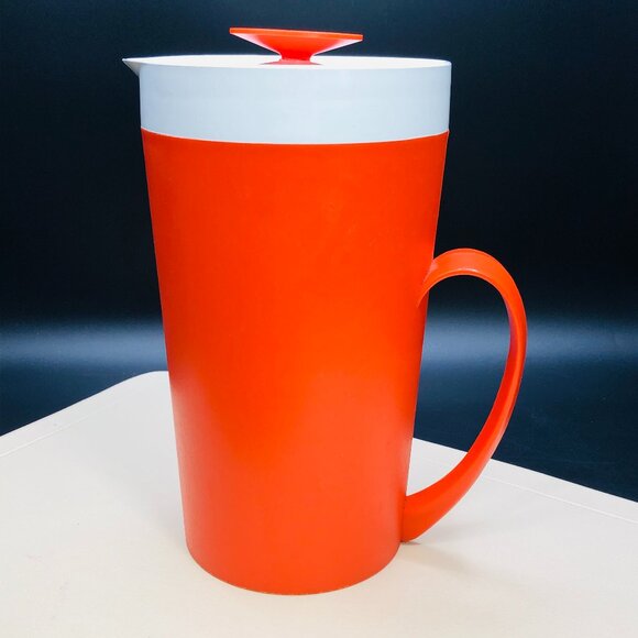 Vintage 60s THERM WARE USA Orange Pitcher: Insulated Plastic Jug -David Douglas - Picture 1 of 11